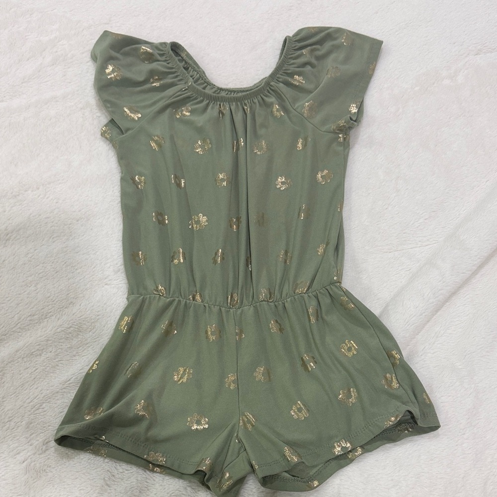 Epic Threads Olive Romper with Metallic Accents